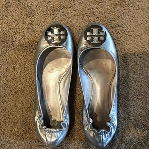 Tory Burch Silver Flats